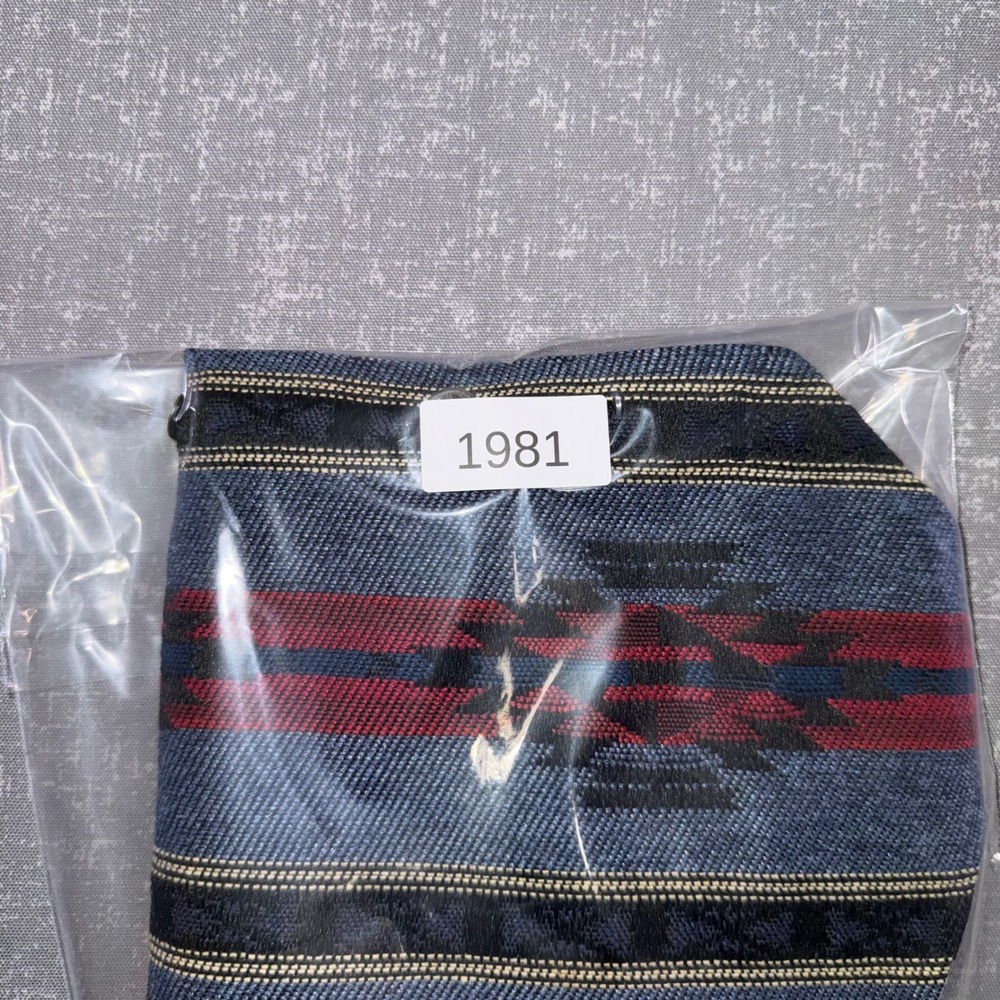 Vintage Southwestern Tapestry Vest Blue Red Geometric Button Front Waistcoat - Picture 9 of 9
